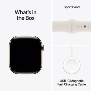 Умные часы Apple Watch Series 10 GPS + Cellular, 46mm Gold Titanium Case with Starlight Sport Band - M/L