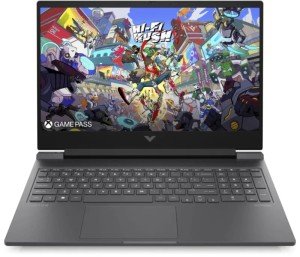 Ноутбук игровой HP Victus 16-r1073ci 16.1", IPS, Intel Core i5 14450HX 1.8ГГц, 10-ядерный, 16ГБ DDR5, 512ГБ SSD, NVIDIA GeForce RTX 3050 для ноутбуков - 6 ГБ, FreeDOS, серебристый [a74lwea]