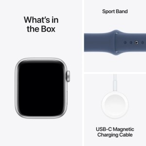 Умные часы Apple Watch Series SE 2024 Gen 2 40mm Aluminium Case, Silver/Denim M/L Sport Band