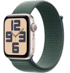APPLE Watch SE (2024) GPS 44mm Starlight Aluminium Case with Lake Green Sport Loop MXEW3 APPLE Watch SE (2024) GPS 44mm Starlight Aluminium Case with Lake Green Sport Loop MXEW3