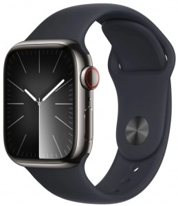 Умные часы Apple Watch Series 9 41 мм, S/M 130-180 мм, Stainless Steel Case with Sport Band, Graphite/Midnight Умные часы Apple Watch Series 9 41 мм, S/M 130-180 мм, Stainless Steel Case with Sport Band, Graphite/Midnight