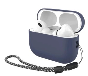 Силиконовый чехол Deppa для AirPods PRO2 с ремешком (47341) Blue Силиконовый чехол Deppa для AirPods PRO2 с ремешком (47341) Blue