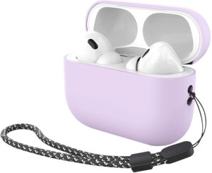 Силиконовый чехол Deppa для AirPods PRO2 с ремешком (47342) Purple Силиконовый чехол Deppa для AirPods PRO2 с ремешком (47342) Purple