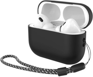 Силиконовый чехол Deppa для AirPods PRO2 с ремешком (47340) Black Силиконовый чехол Deppa для AirPods PRO2 с ремешком (47340) Black