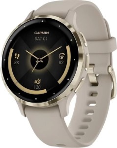 Смарт-часы Garmin Venu 3S, 41 mm, цвет "Французский серый" с золотистым безелем, бежевый ремешок Смарт-часы Garmin Venu 3S, 41 mm, цвет "Французский серый" с золотистым безелем, бежевый ремешок