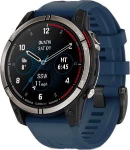 Смарт-часы Garmin Quatix 7 Pro, 47 мм, Титановый, темно-синий ремешок Смарт-часы Garmin Quatix 7 Pro, 47 мм, Титановый, темно-синий ремешок