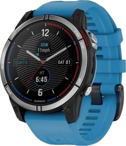 Смарт-часы Garmin Quatix 7 Standard Edition, 47 мм, Черный, синий силиконовый ремешок Смарт-часы Garmin Quatix 7 Standard Edition, 47 мм, Черный, синий силиконовый ремешок