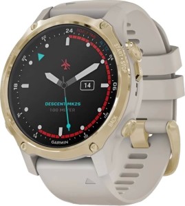 Смарт-часы Garmin Descent Mk2S, 43 мм, Светло-золотистый корпус со светло-песочным силиконовым ремешком Смарт-часы Garmin Descent Mk2S, 43 мм, Светло-золотистый корпус со светло-песочным силиконовым ремешком