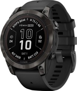 Смарт-часы Garmin Fenix 7 Pro Sapphire Solar, 47 мм, Титановый, угольно-серый безель с DLC-покрытием, черный ремешок Смарт-часы Garmin Fenix 7 Pro Sapphire Solar, 47 мм, Титановый, угольно-серый безель с DLC-покрытием, черный ремешок