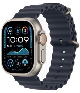 Смарт-часы Apple Watch Ultra 2 (2024) GPS + Cellular, 49 мм, корпус из бежевого титана, ремешок Ocean Band, цвет темно-синий Смарт-часы Apple Watch Ultra 2 (2024) GPS + Cellular, 49 мм, корпус из бежевого титана, ремешок Ocean Band, цвет темно-синий