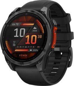 Смарт-часы Garmin Fenix 8 Amoled, 47 mm, Серый, черный силиконовый ремешок Смарт-часы Garmin Fenix 8 Amoled, 47 mm, Серый, черный силиконовый ремешок