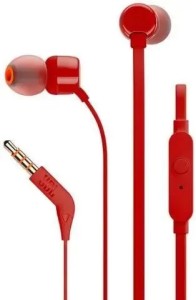 Наушники JBL Tune 110, 3.5 мм, внутриканальные, цвет Красный Наушники JBL Tune 110, 3.5 мм, внутриканальные, цвет Красный