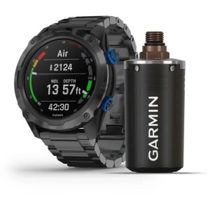 Смарт-часы Garmin Descent Mk2i, 52 мм, Титановый с DLC-покрытием и черным титановым ремешком + Датчик Descent T1 Смарт-часы Garmin Descent Mk2i, 52 мм, Титановый с DLC-покрытием и черным титановым ремешком + Датчик Descent T1