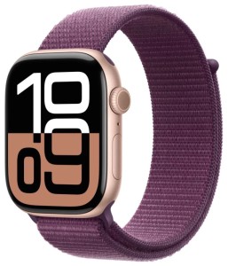 Смарт-часы Apple Watch Series 10, 46 мм алюминиевый корпус "розовое золото", ремешок Sport Loop, цвет сливовый Смарт-часы Apple Watch Series 10, 46 мм алюминиевый корпус "розовое золото", ремешок Sport Loop, цвет сливовый