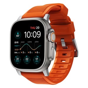 Ремешок Nomad Rugged Band для Apple Watch 49/45/44/42 мм (NM01287285) оранжево-серебристый Ремешок Nomad Rugged Band для Apple Watch 49/45/44/42 мм (NM01287285) оранжево-серебристый