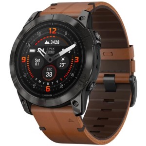 Смарт-часы Garmin Epix Pro (Gen 2) Sapphire Edition, 51 мм, Титановый, угольно-серый безель с DLC-покрытием, коричневый кожаный ремешок Смарт-часы Garmin Epix Pro (Gen 2) Sapphire Edition, 51 мм, Титановый, угольно-серый безель с DLC-покрытием, коричневый кожаный ремешок