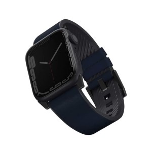 Ремешок Uniq Straden Waterproof для Apple Watch 49/45/44/42 mm, кожа/силикон Синий Ремешок Uniq Straden Waterproof для Apple Watch 49/45/44/42 mm, кожа/силикон Синий