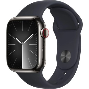 Apple Watch Series 9 GPS + Cellular 41mm Graphite Stainless Steel Case with Midnight Sport Band