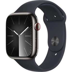 Apple Watch Series 9 GPS + Cellular 45mm Graphite Stainless Steel Case with Midnight Sport Band