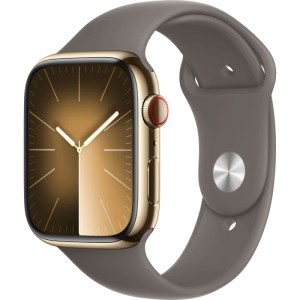 Apple Watch Series 9 GPS + Cellular 45mm Gold Stainless Steel Case with Clay Sport Band
