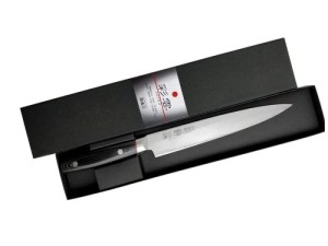 Кухонный нож Kanetsugu Saiun Damascus для тонкой нарезки, 210 мм. 9009