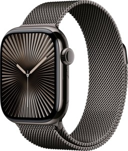 Apple Watch Series 10 42mm Slate Titanium Case with Milanese Loop, Slate Apple Watch Series 10 42mm Slate Titanium Case with Milanese Loop, Slate