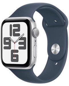 Умные часы Apple Watch Series SE Gen 2 2023 44 мм Aluminium Case GPS, Silver/Storm Blue Sport Band Умные часы Apple Watch Series SE Gen 2 2023 44 мм Aluminium Case GPS, Silver/Storm Blue Sport Band