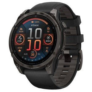 Garmin Fenix 8 - 51 мм AMOLED Sapphire Carbon Gray DLC Titanium with Black/Pebble Gray Silicone Band 010-02905-21 Garmin Fenix 8 - 51 мм AMOLED Sapphire Carbon Gray DLC Titanium with Black/Pebble Gray Silicone Band 010-02905-21