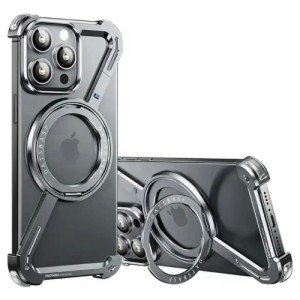 Чехол металлический Movenchy с MagSafe для Apple iPhone 16 Pro Max Серебристый Чехол металлический Movenchy с MagSafe для Apple iPhone 16 Pro Max Серебристый