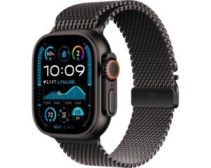 Apple Watch Ultra 2 GPS + Cellular, 49mm Black Titanium Case with Black Titanium Milanese Loop - Large Apple Watch Ultra 2 GPS + Cellular, 49mm Black Titanium Case with Black Titanium Milanese Loop - Large