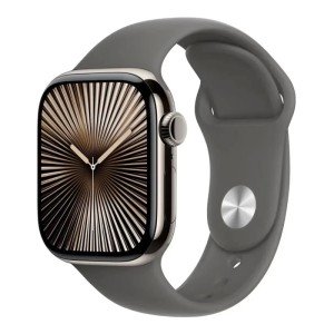 Умные часы Apple Watch Series 10 GPS + Cellular, 42mm Natural Titanium Case with Stone Grey Sport Band - S/M
