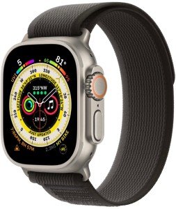 Умные часы Apple Watch Ultra 49 мм Titanium Case, титановый/черно-серый S/M Trail Loop Умные часы Apple Watch Ultra 49 мм Titanium Case, титановый/черно-серый S/M Trail Loop