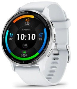 Часы Garmin Venu 3 45 mm Silver Whitestone (Белый с серебристым безелем)