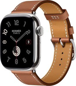 Смарт-часы Apple Watch Series 10 Hermes, 42 мм, браслет Leather Single Tour Etoupe,  (Gold | золотой)