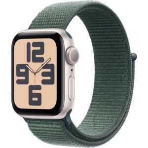 Часы Apple Watch SE (2024) 40mm Starlight Aluminium Case with Lake Green Sport Loop MXEH3 Часы Apple Watch SE (2024) 40mm Starlight Aluminium Case with Lake Green Sport Loop MXEH3