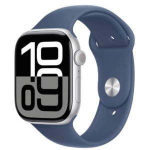 Часы Apple Watch Series 10 46mm Silver Aluminium Case with Denim Sport Band, MWWM3 M/L