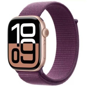 Часы Apple Watch Series 10 46mm Rose Gold Aluminum Case with Plum Sport Loop, MWWV3 Часы Apple Watch Series 10 46mm Rose Gold Aluminum Case with Plum Sport Loop, MWWV3