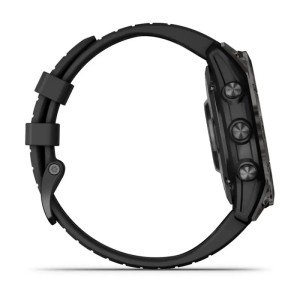 Умные часы Garmin Fenix 7 Pro Sapphire Solar титановый угольно-серый DLC с черным ремешком