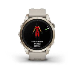 Умные часы Garmin Epix Pro (Gen 2) Sapphire Edition 42 мм, золотистый корпус со светло-песочным ремешком