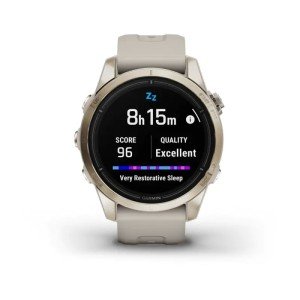 Умные часы Garmin Epix Pro (Gen 2) Sapphire Edition 42 мм, золотистый корпус со светло-песочным ремешком