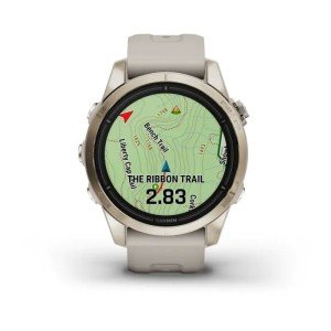 Умные часы Garmin Epix Pro (Gen 2) Sapphire Edition 42 мм, золотистый корпус со светло-песочным ремешком