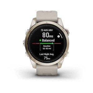 Умные часы Garmin Epix Pro (Gen 2) Sapphire Edition 42 мм, золотистый корпус со светло-песочным ремешком