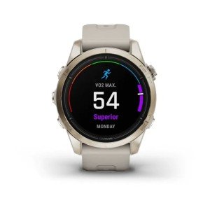 Умные часы Garmin Epix Pro (Gen 2) Sapphire Edition 42 мм, золотистый корпус со светло-песочным ремешком