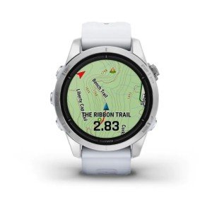 Умные часы Garmin Epix Pro (Gen 2) Standard Edition 42 мм, серебристый корпус, белый ремешок