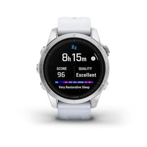 Умные часы Garmin Epix Pro (Gen 2) Standard Edition 42 мм, серебристый корпус, белый ремешок