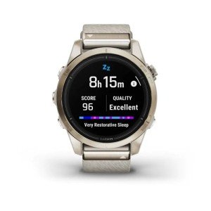 Умные часы Garmin Epix Pro (Gen 2) Sapphire Edition 42 мм, золотистый корпус с нейлоновым ремешком сливочного цвета