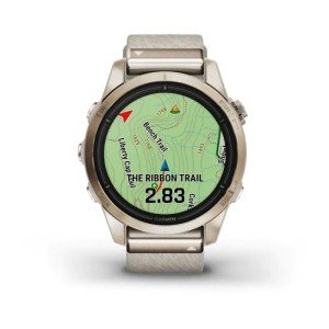 Умные часы Garmin Epix Pro (Gen 2) Sapphire Edition 42 мм, золотистый корпус с нейлоновым ремешком сливочного цвета