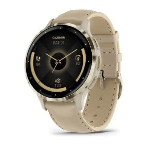 Умные часы Garmin Venu 3S цвета "французский серый" с золотистым безелем и кожаным ремешком Умные часы Garmin Venu 3S цвета "французский серый" с золотистым безелем и кожаным ремешком
