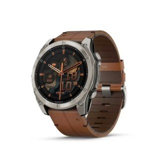 Умные часы Garmin Fenix 8, 51 мм, AMOLED, Sapphire bare Titanium, black with chestnut leather band plus graphite silicone band Умные часы Garmin Fenix 8, 51 мм, AMOLED, Sapphire bare Titanium, black with chestnut leather band plus graphite silicone band