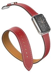 Ремешок из экокожи для Apple Watch 38/40/41mm Двойной Красный Ремешок из экокожи для Apple Watch 38/40/41mm Двойной Красный